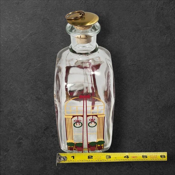 Vintage Holmegaard Christmas Time Decanter Bottle Danish Holiday Glass Gold - Picture 10 of 10